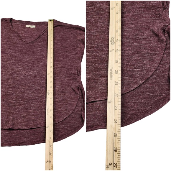 Madewell Shirt Small Maroon Red Purple V Neck Long Sleeve Flowy Lightweight - Picture 6 of 9